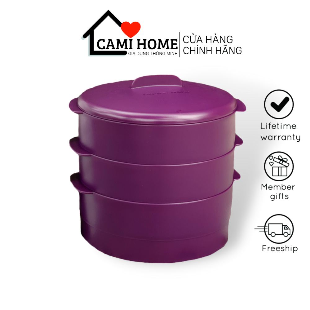 Xửng Hấp 3 Tầng Steam It Paraside 3 Tầng, Hàng Chính Hãng Tupperware, Nhựa Nguyên Sinh Hấp Cách Thủy, Bảo Hành Trọn Đời