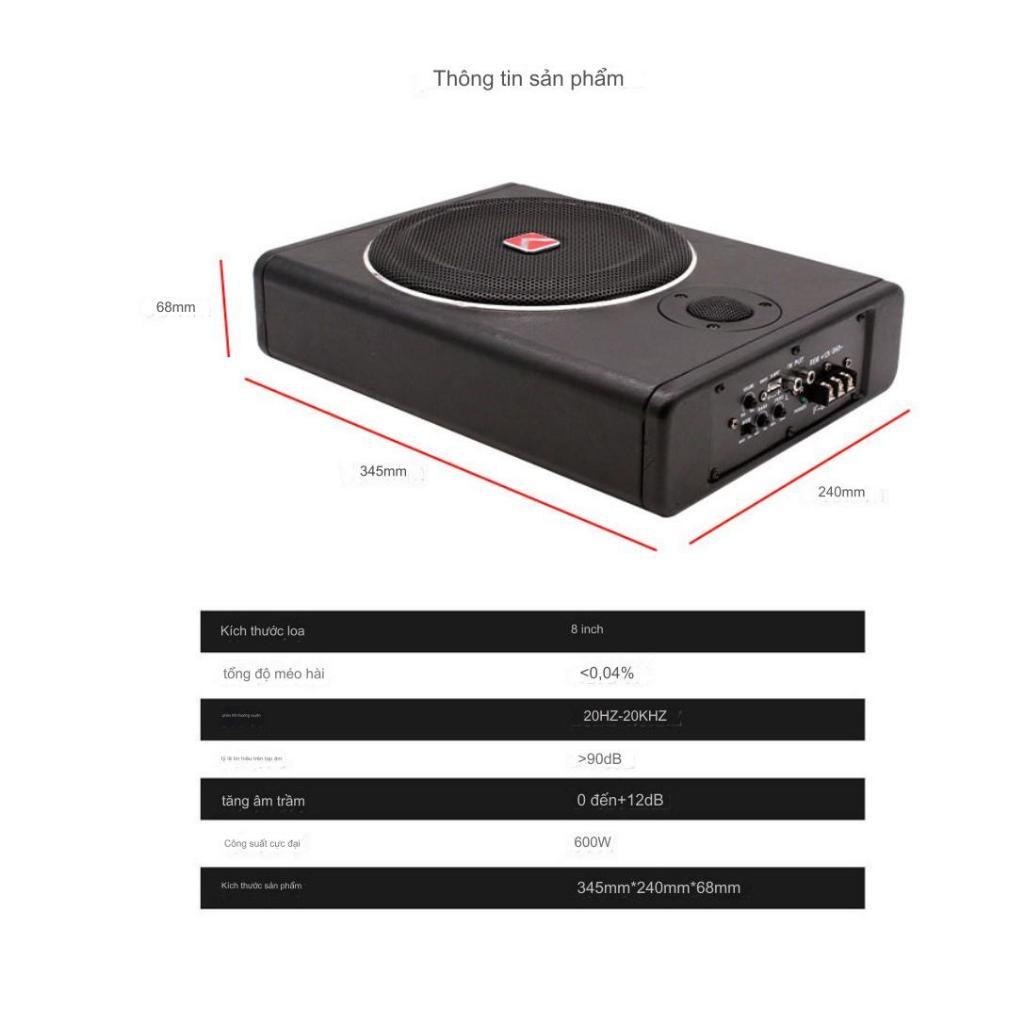 Loa Sub Trầm Gầm Ghế King Car bọc da 600w cao cấp đi kem cả loa treble hiệu ứng âm thanh hoàn hảo giá bình dân