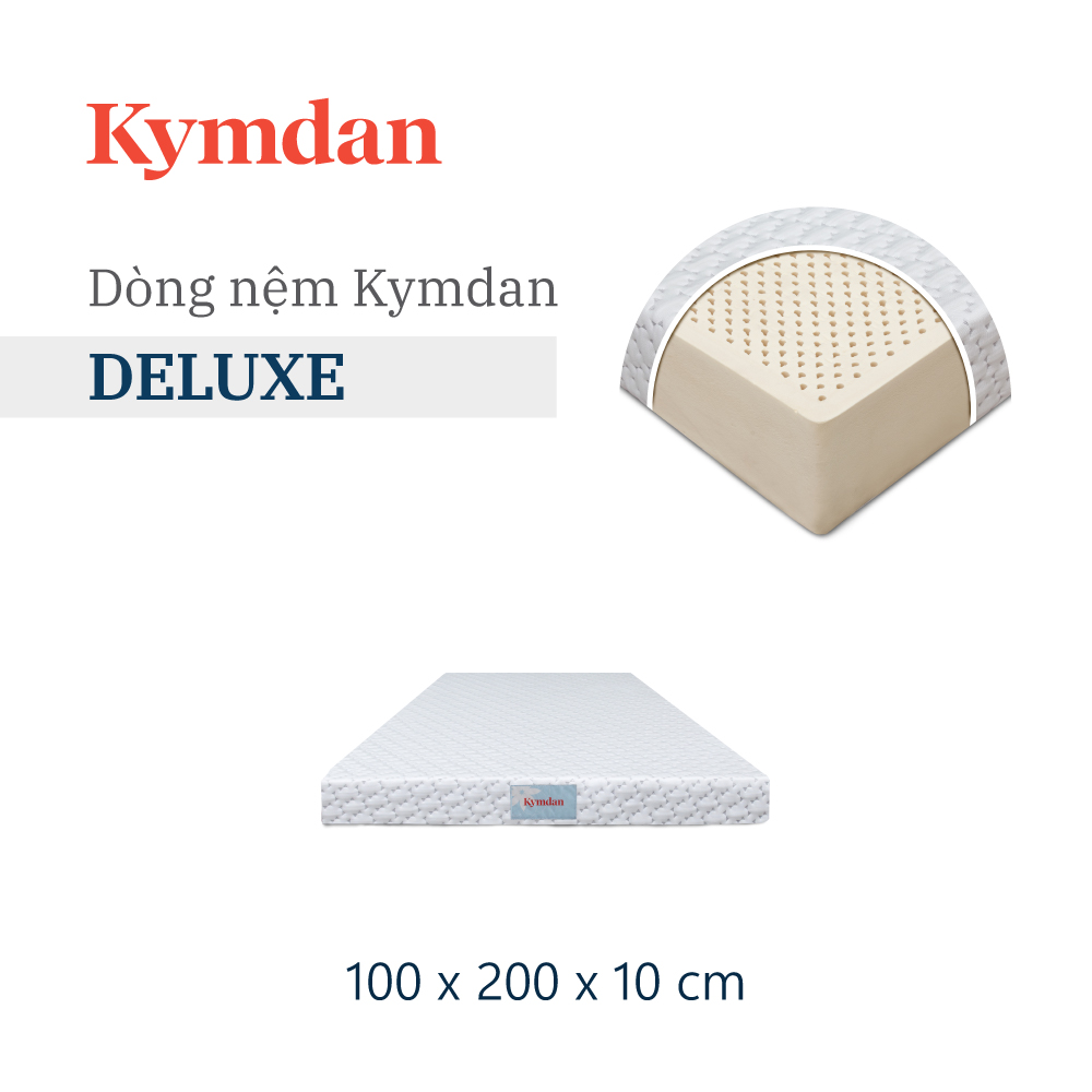 Nệm cao su thiên nhiên Kymdan Deluxe 100 x 200 x 10cm SFM - Tỷ trọng mousse cấp độ 2 SH