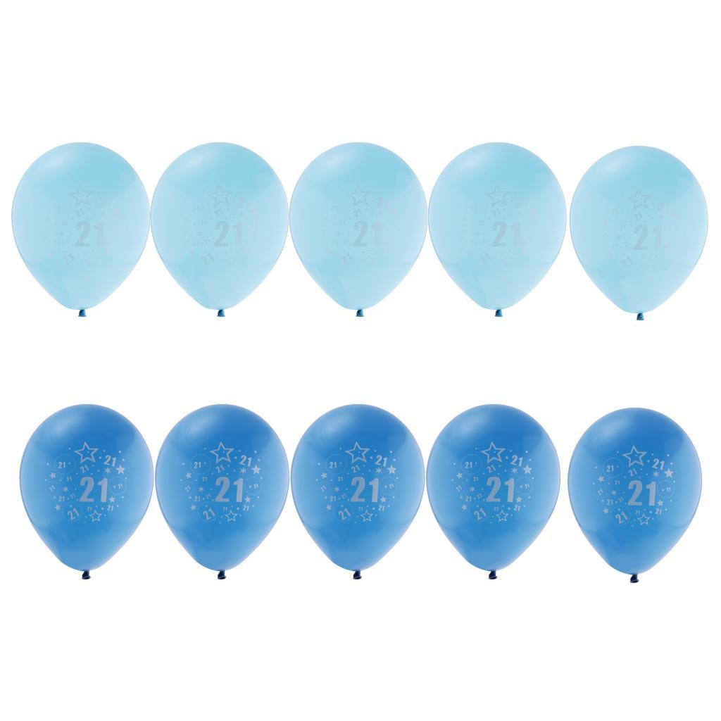 10pcs Age 21 Latex Balloon Happy Birthday Anniversary Balloon Decor