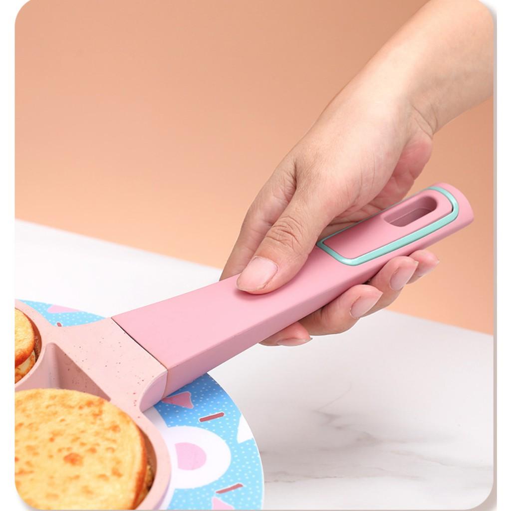 Chảo 4 lỗ làm bánh, chiên trứng SERENA Pink Mint dùng bếp gas bếp từ