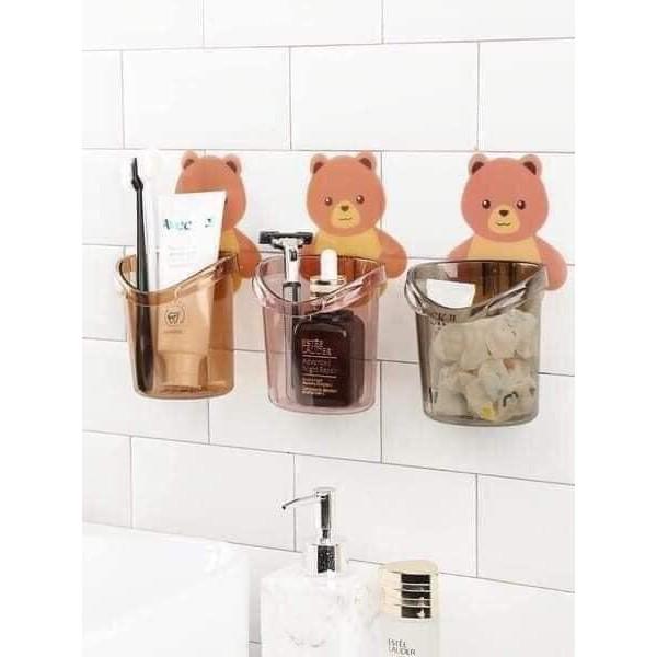 Cốc gấu đựng bàn chải kem đánh răng, Cốc gấu dán tường siêu dính
