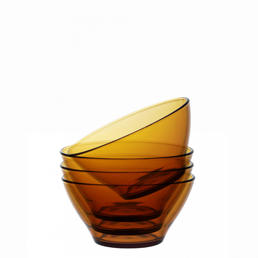 Bộ 4 tô D2004D Duralex - Lys Vàng Amber 13.6cm Thủy tinh cường lực cao cấp Pháp