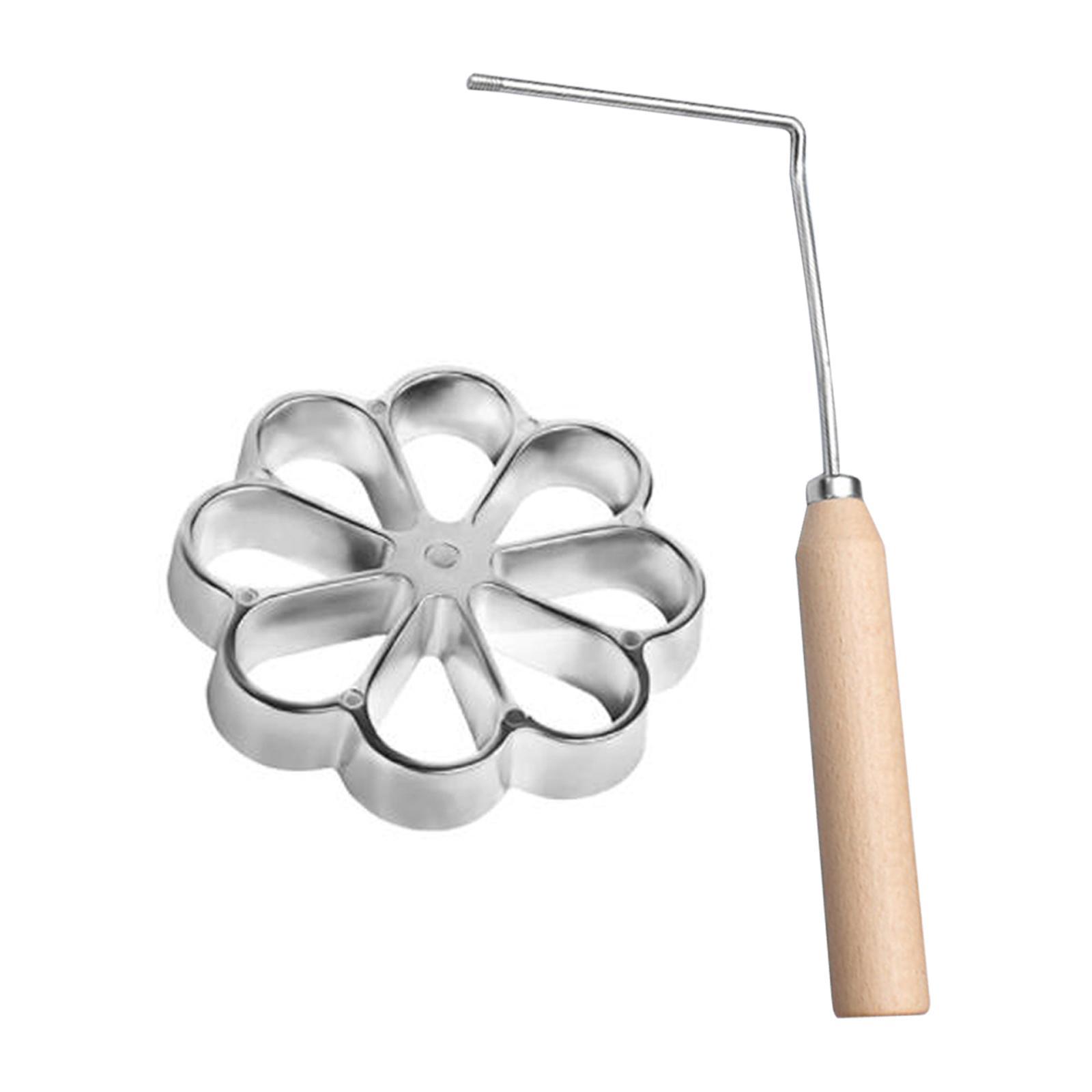 Rosette Iron Set Maker With Handle Waffle Timbale Molds