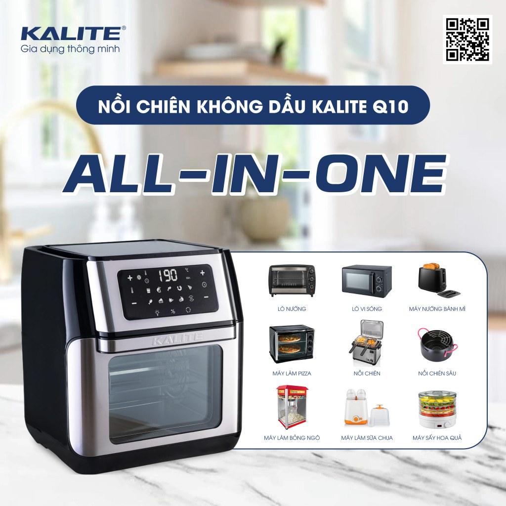 Nồi Chiên Không Dầu Kalite Q10, 1800W-10Lit, Xiên Lồng Quay Khi Nướng, hàng chính hãng