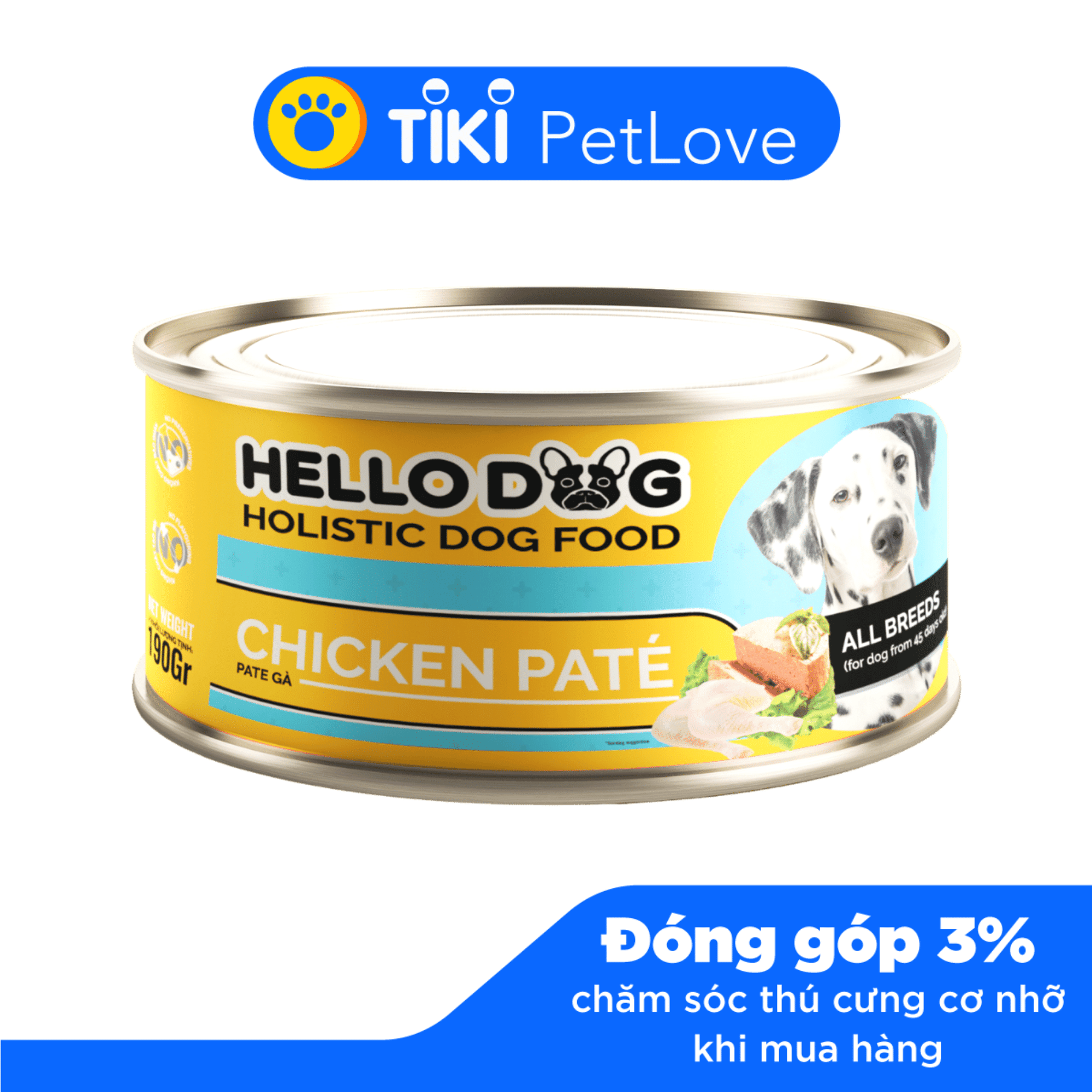 Pate Tươi Cho Chó Vị Gà - Hello Dog Chicken Pate 190G