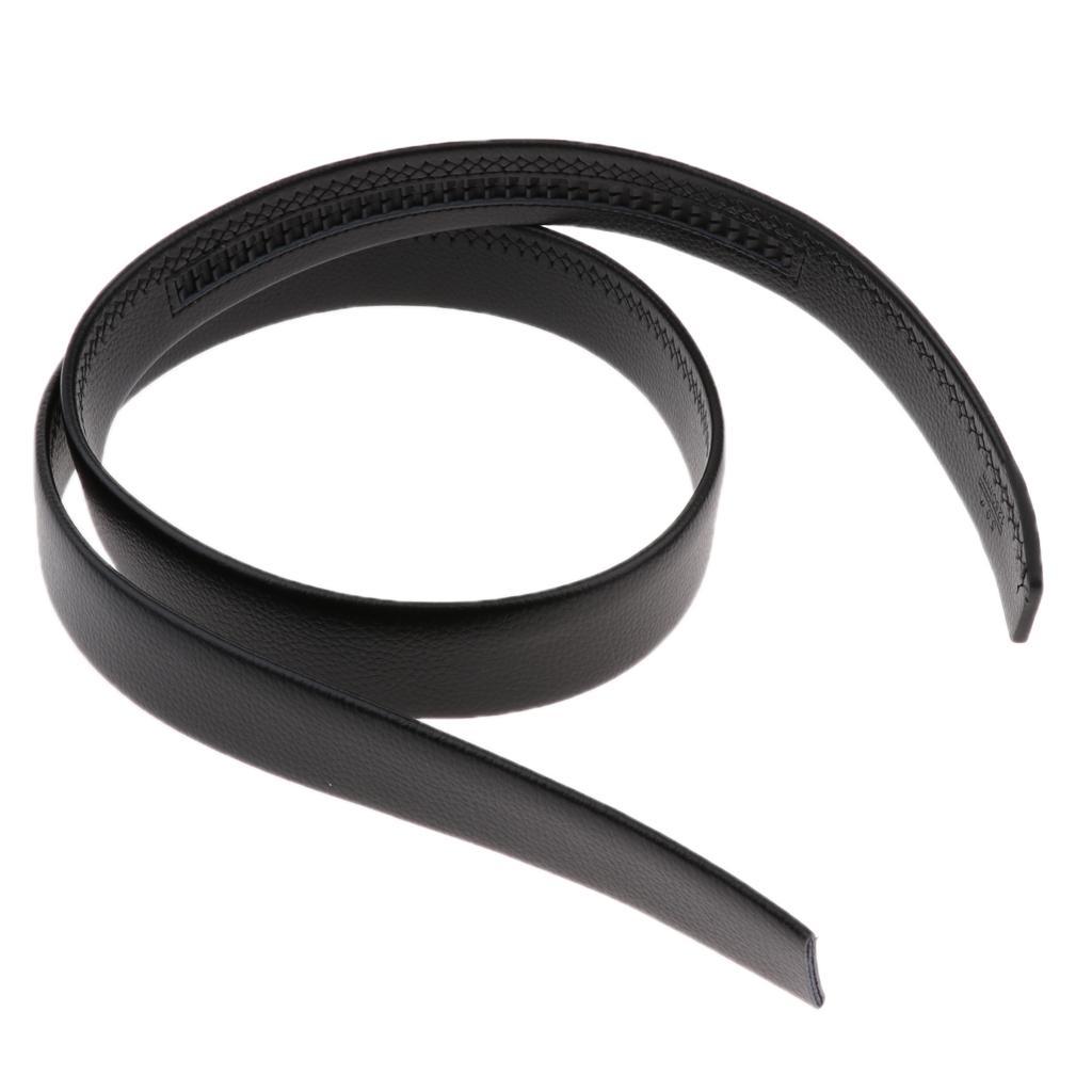 2x Fashion Waist Belt PU Leather Belt Adjustable Automatic Buckle Men Black