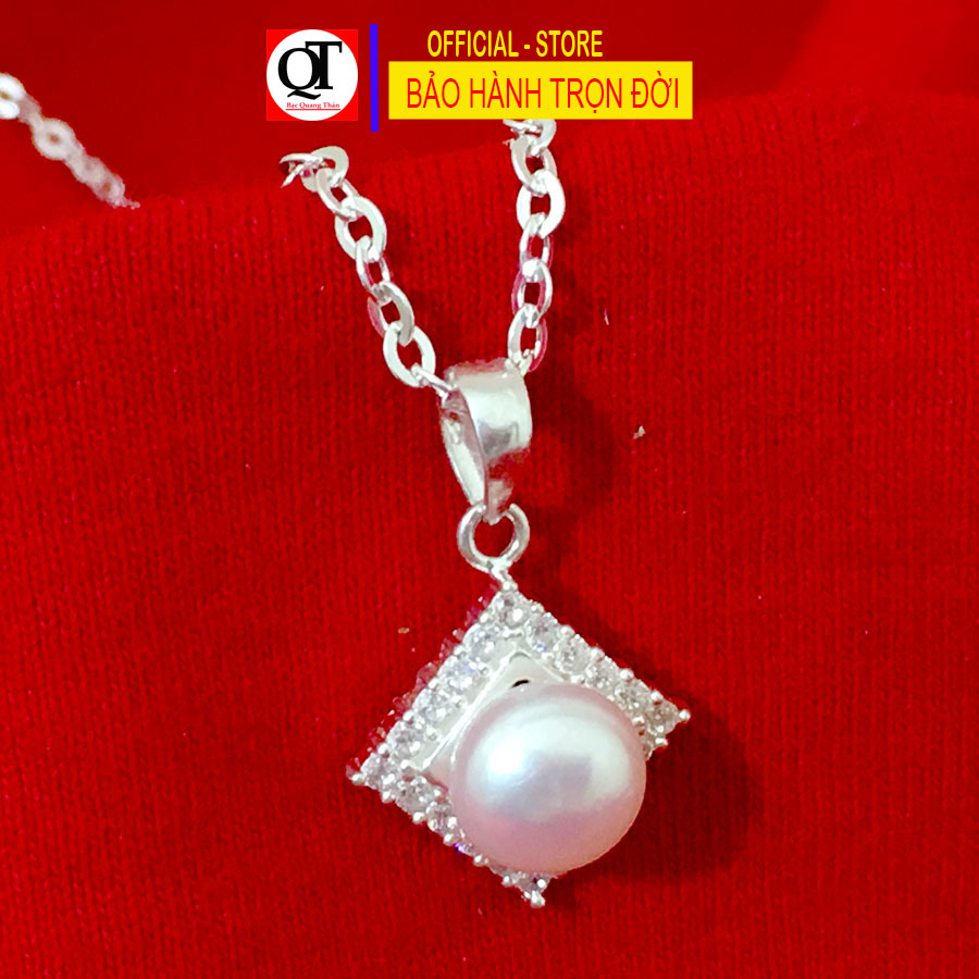 Dây chuyền nữ bạc 925 mặt dây gắn ngọc trai size 6ly cao cấp phong cách thời trang trang sức Bạc Quang Thản - QTBTS19