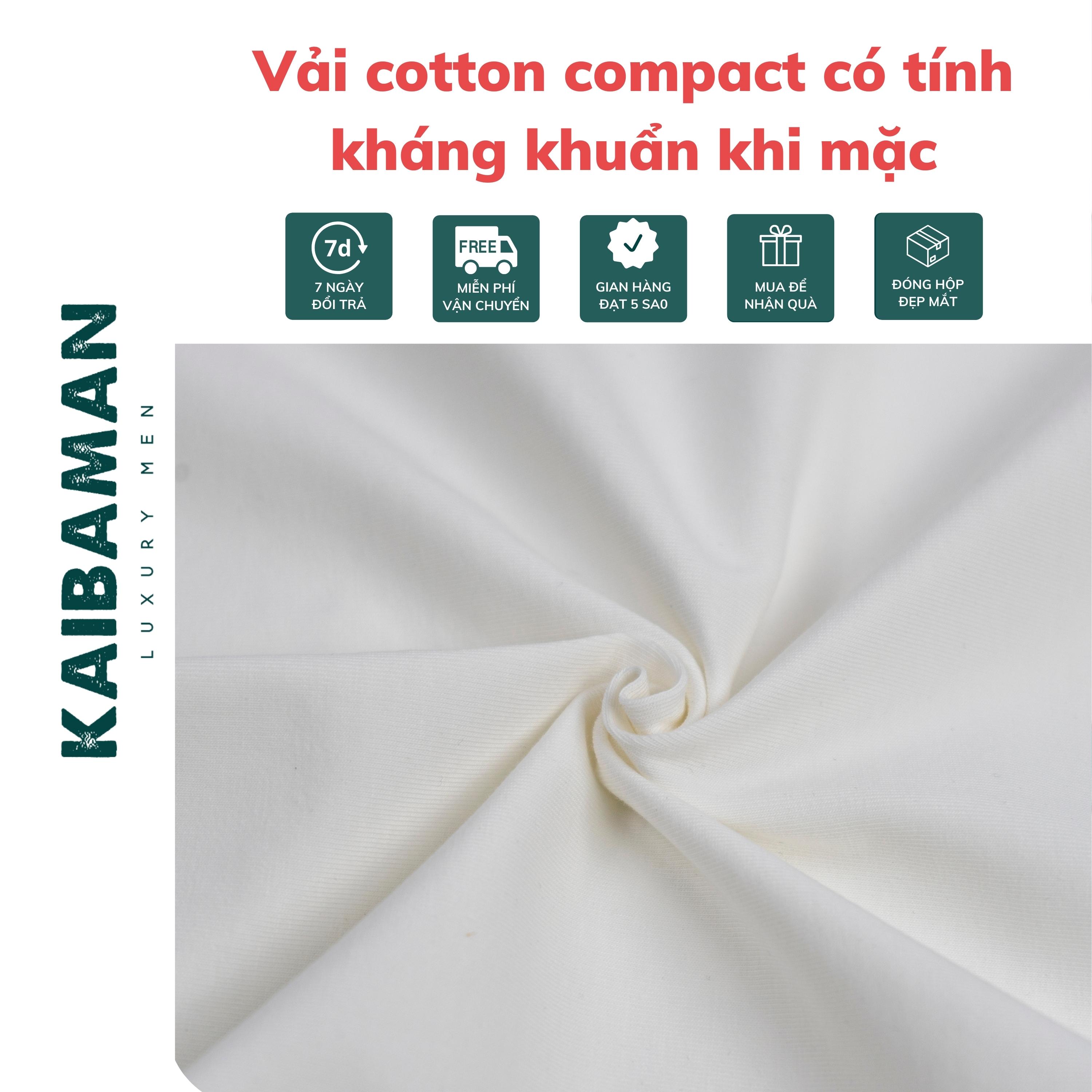 [A01-022] Áo Thun T-Shirt In Hình Hai Màu Xanh Trắng Áo Phông Nam Cổ Tròn Cotton Compact  - KAIBAMAN STORE