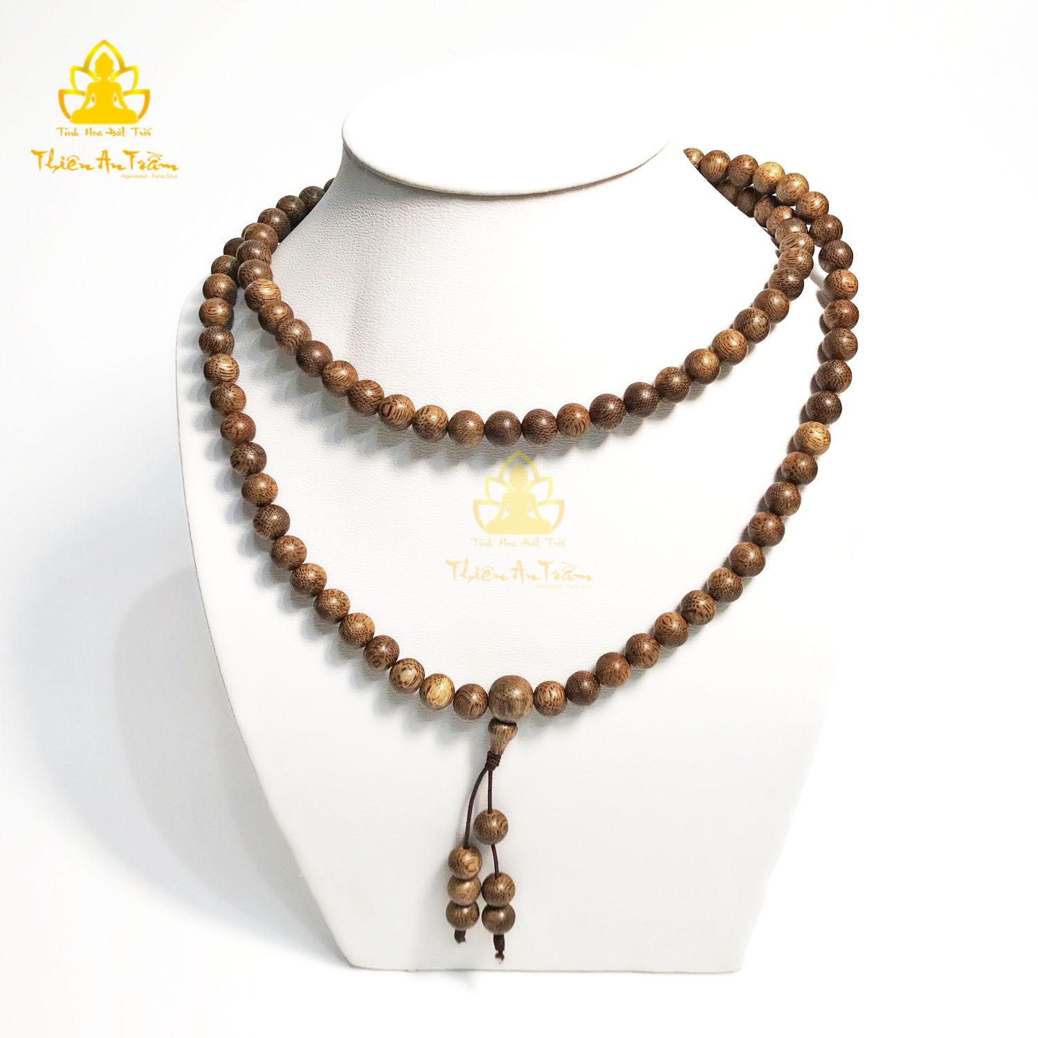 Chuỗi trầm hương 108 hạt - chuỗi trầm hương tốc tự nhiên cao cấp tài lộc hanh thông - Size 8mm