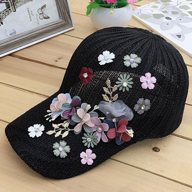 Nữ của Mũ Bóng Chày Nóng Kim Cương Hoa Bé Gái Mũ Snapback Người Phụ Nữ trai Nữ Lưới Mùa Hè Hat