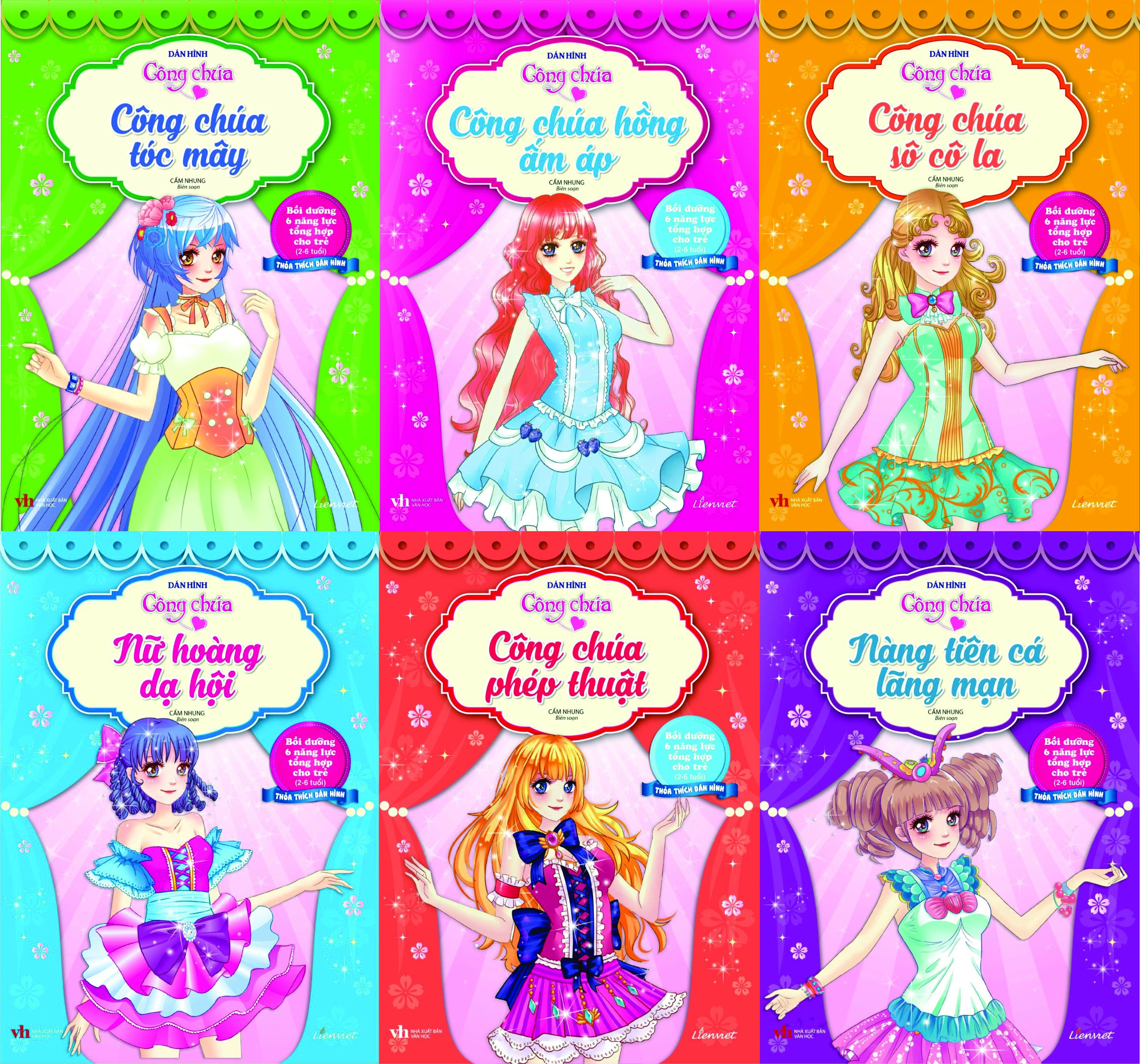 Bộ sách Dán hình công chúa (6 cuốn)