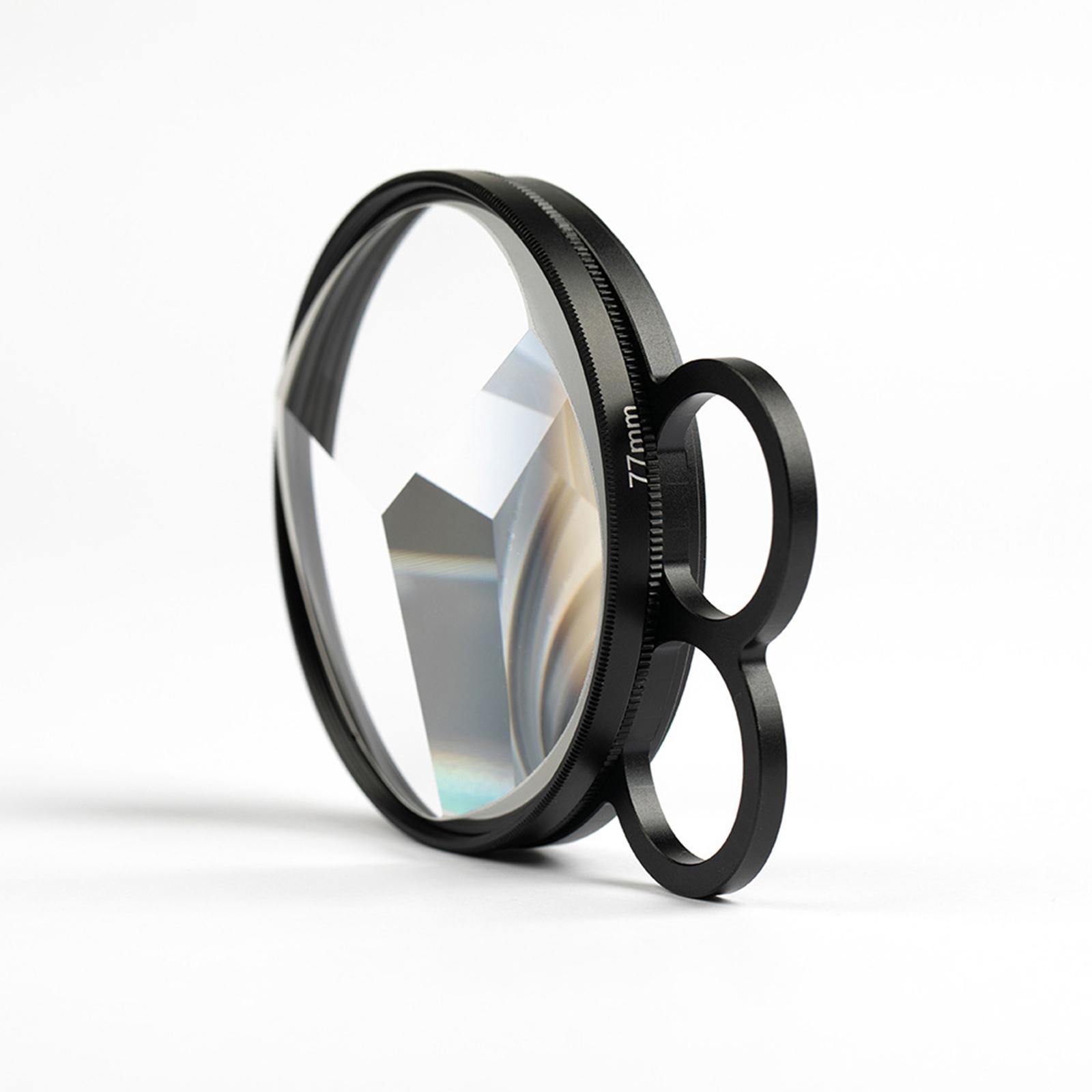 77mm Handheld Special Effects Filter Kaleidoscope Prism Handle 2 Finger Ring