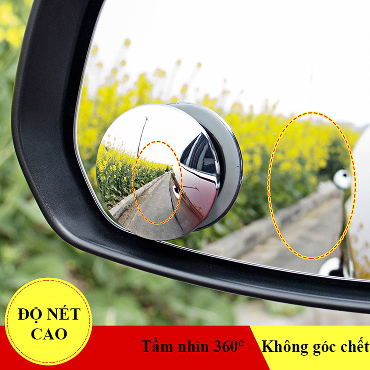 Bộ 2 Gương Cầu Lồi 360 Độ Gắn Gương Chiếu Hậu (Keo dán 3M) – CS1375