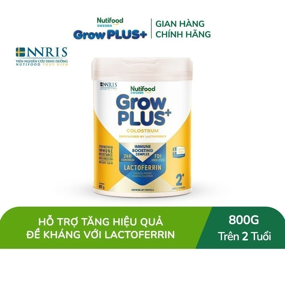 Sữa bột Nutifood Sweden GrowPLUS+ Colostrum Lactoferrin 2+ 800g