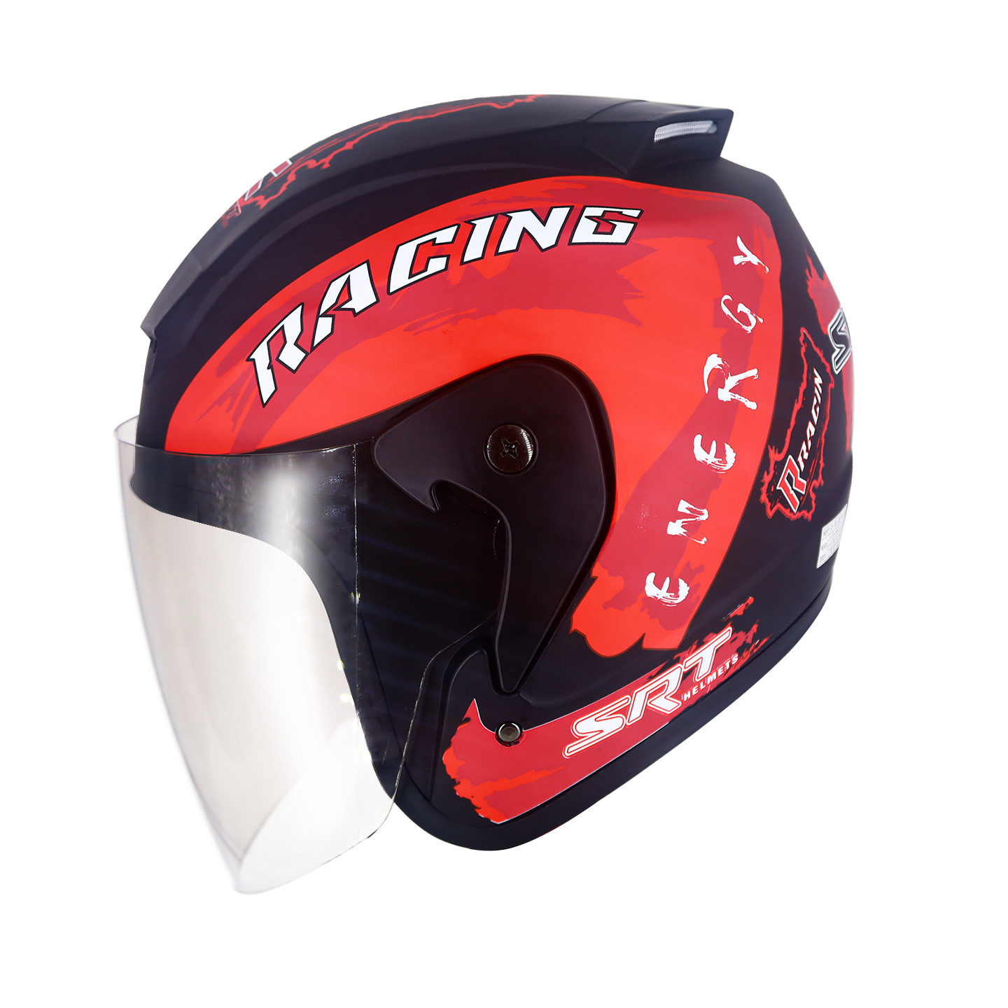 Mũ Bảo Hiểm 3/4 Đầu SRT Tem Racing Kính Phủ Màu Đỏ- Mũ Bảo Hiểm Thể Thao Cao Cấp