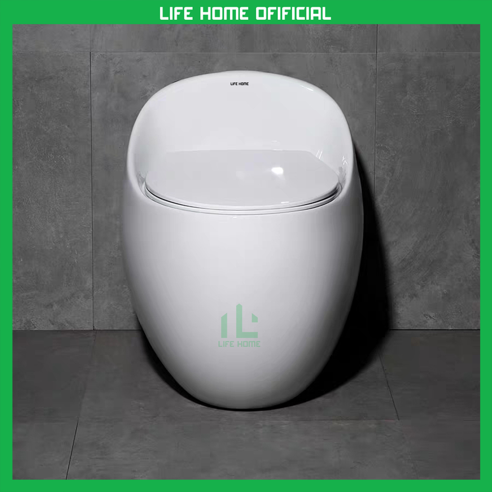 Bồn cầu liền khối hình trứng nắp êm