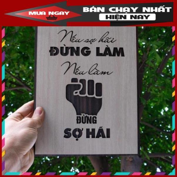 Tranh Slogan nội dung tạo động lực làm việc bằng Gỗ TBIG020