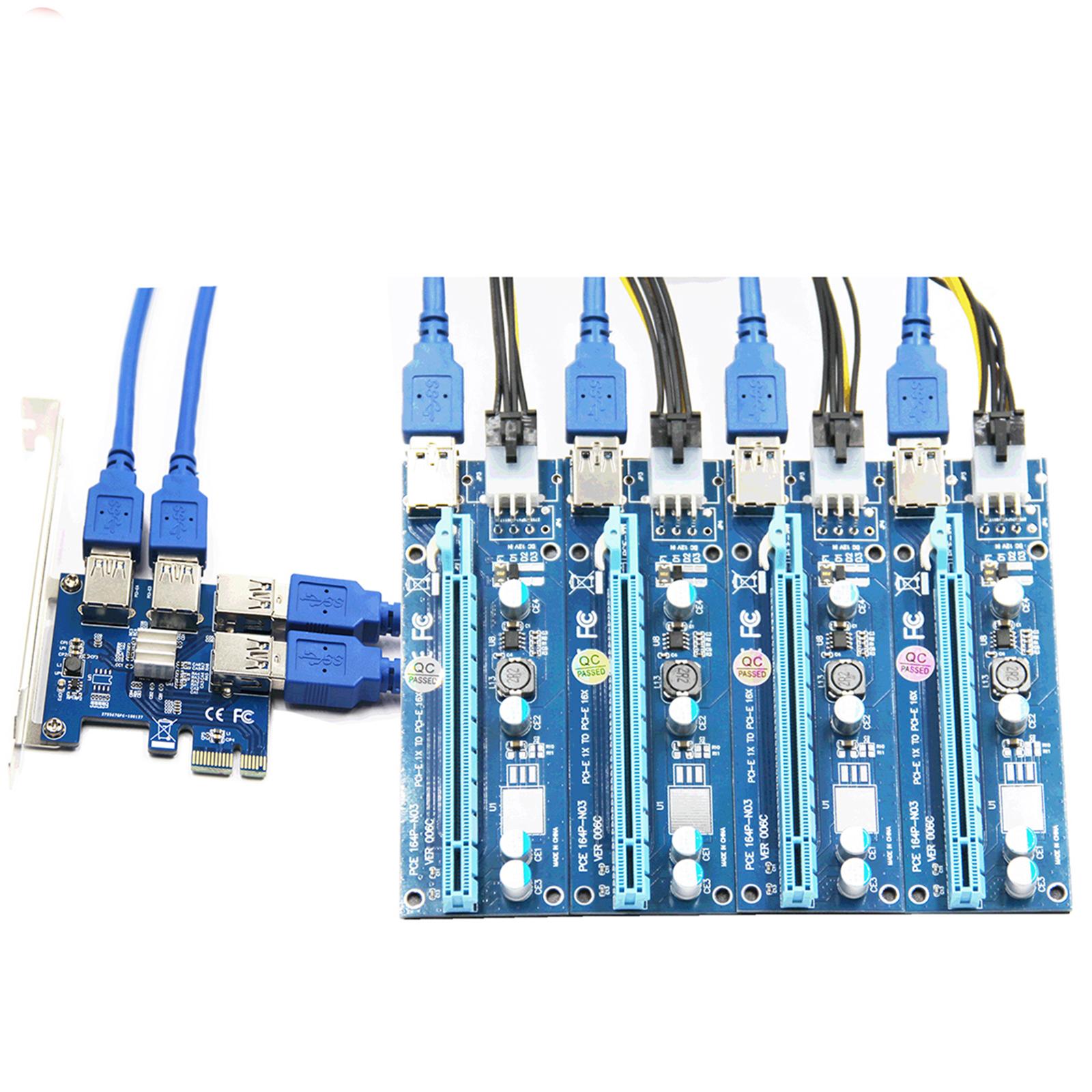 USB 3.0 PCI-E 1X to 16X Riser Card Adapter for BTC Miner PC Desktop