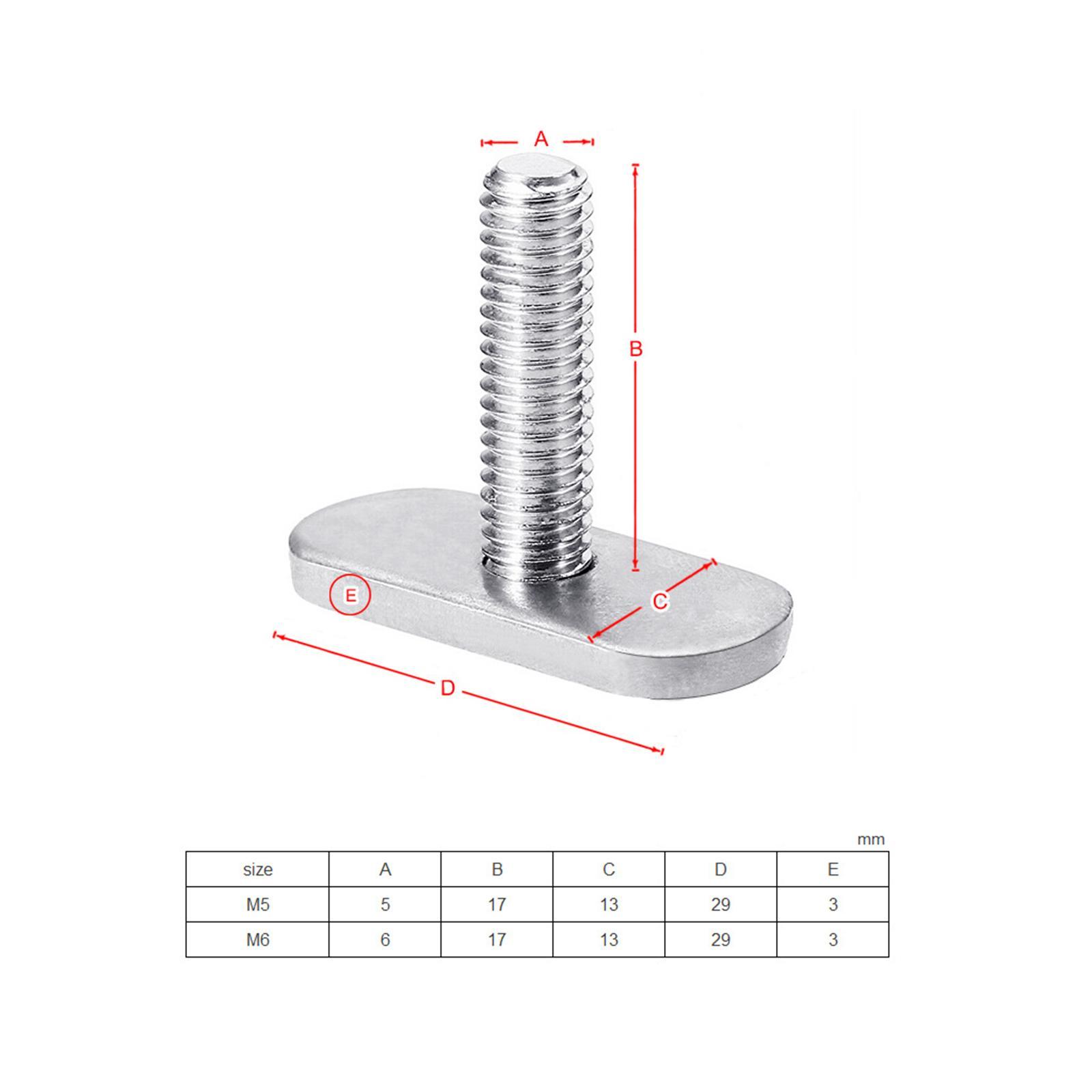 Kayak Rail Track Screw & Nut 316 Stainless Steel T Slot Bolt Replacement Kayak Accessories