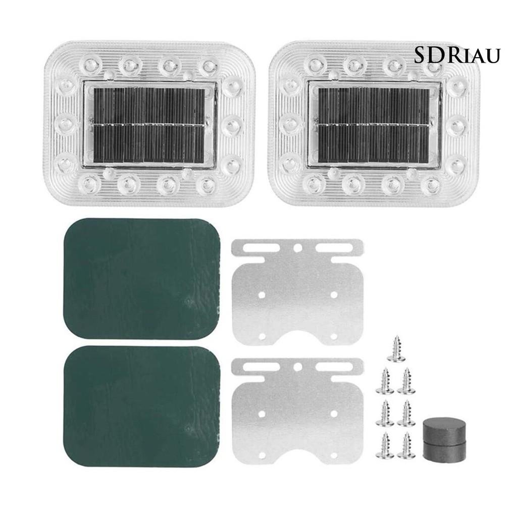 Set 2 Đèn Led Năng Lượng Mặt Trời Dc12-24V Dành Cho Xe Hơi Kèm Phụ Kiện
