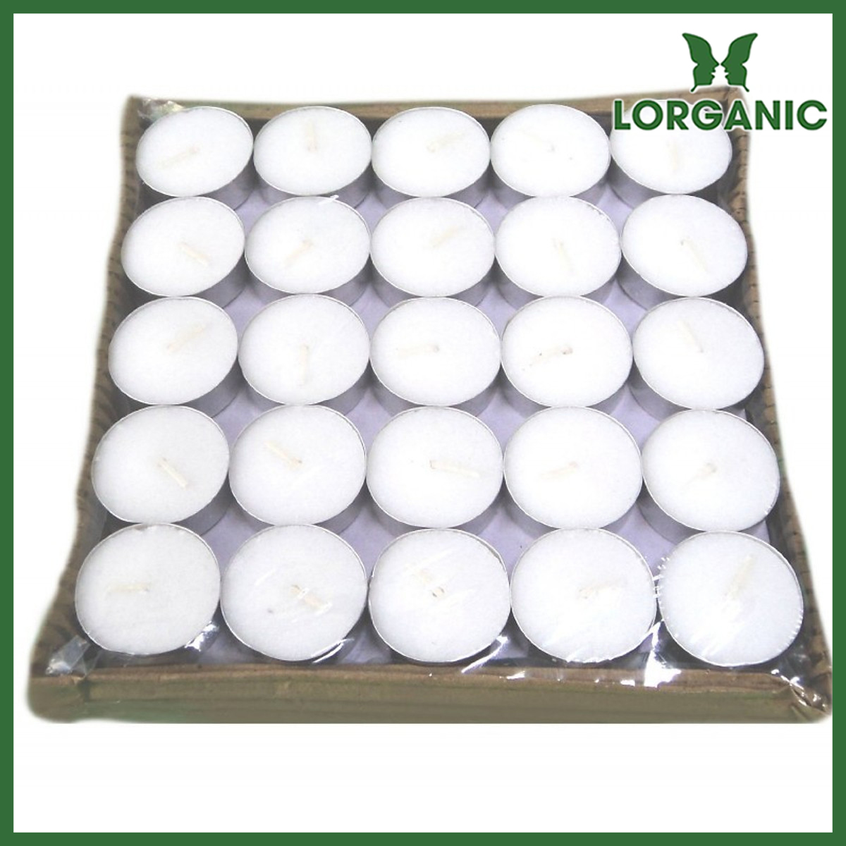 100 Viên Nến Tealight Sáp Cọ 4 giờ Lorganic An Toàn Sức Khỏe/ Dùng kết hợp đèn xông và tinh dầu/ Khử mùi và đuổi côn trùng hiệu quả