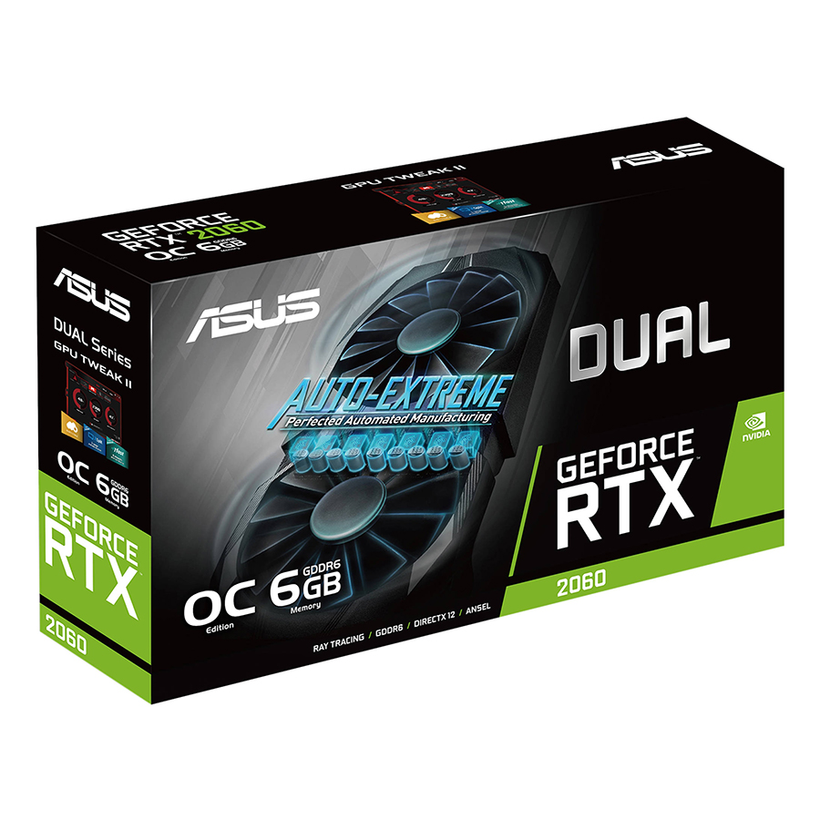 Card Màn Hình VGA ASUS DUAL-RTX2060-O6G GDDR6 6GB 192-bit - Hàng Chính Hãng