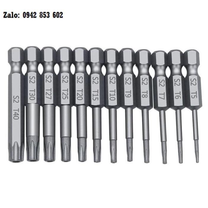 Bộ Mũi Lục Giác Hoa Thị Bắn Vít Chuôi Lục Giác thép hợp kim S2 - Đầy Đủ Các Cỡ