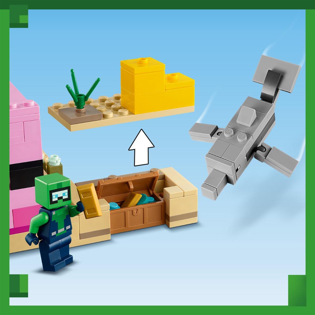 Đồ Chơi Lắp Ráp Ngôi Nhà Cá Axolotl LEGO MINECRAFT 21247 (242 chi tiết)