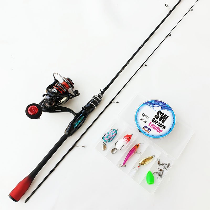 Bộ cần câu lure đứng carbon Crono máy câu Deukio FS2000 tặng bộ mồi câu BCM18- Đứng