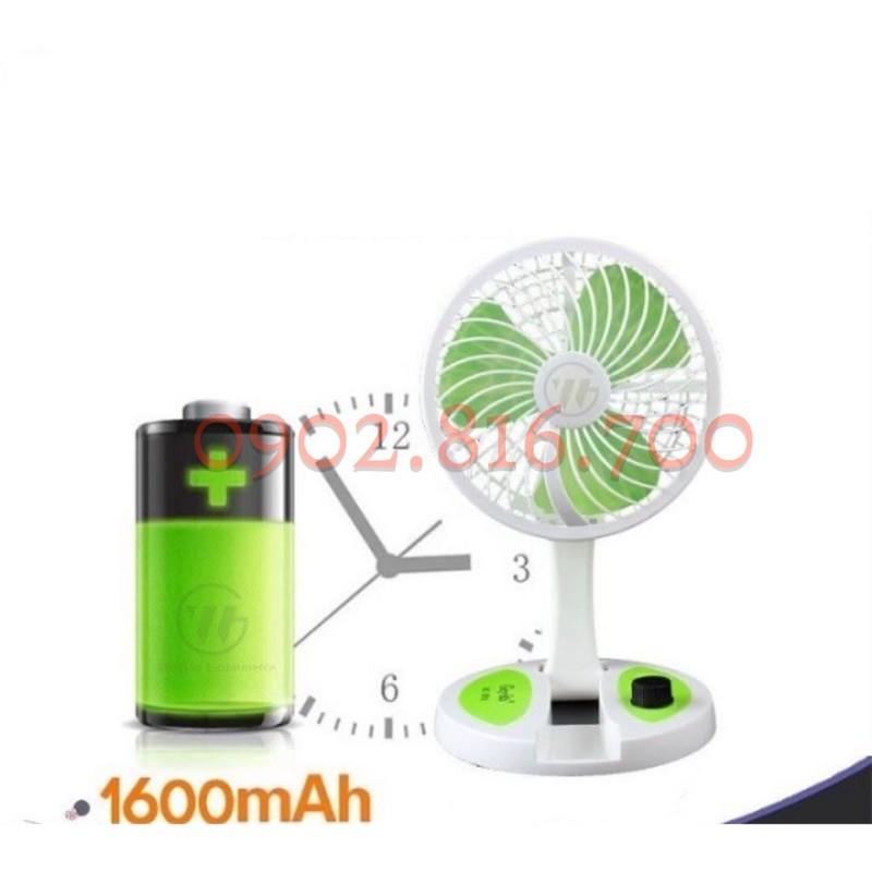 Quạt sạc tích điện gấp gọn Folding Fan KC - 5811 có đèn led quà tặng mùa nóng