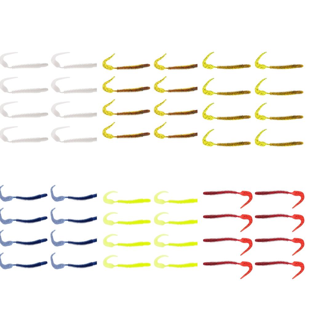 8pcs Soft Earthworm Worm Lures Fishing Baits Ribbed Body Lure
