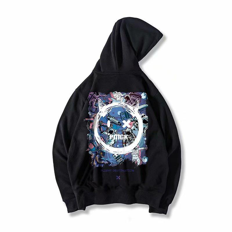 Áo Hoodie Dáng Rộng In Họa Tiết Cá Tính Theo Phong Cách Thu Đông