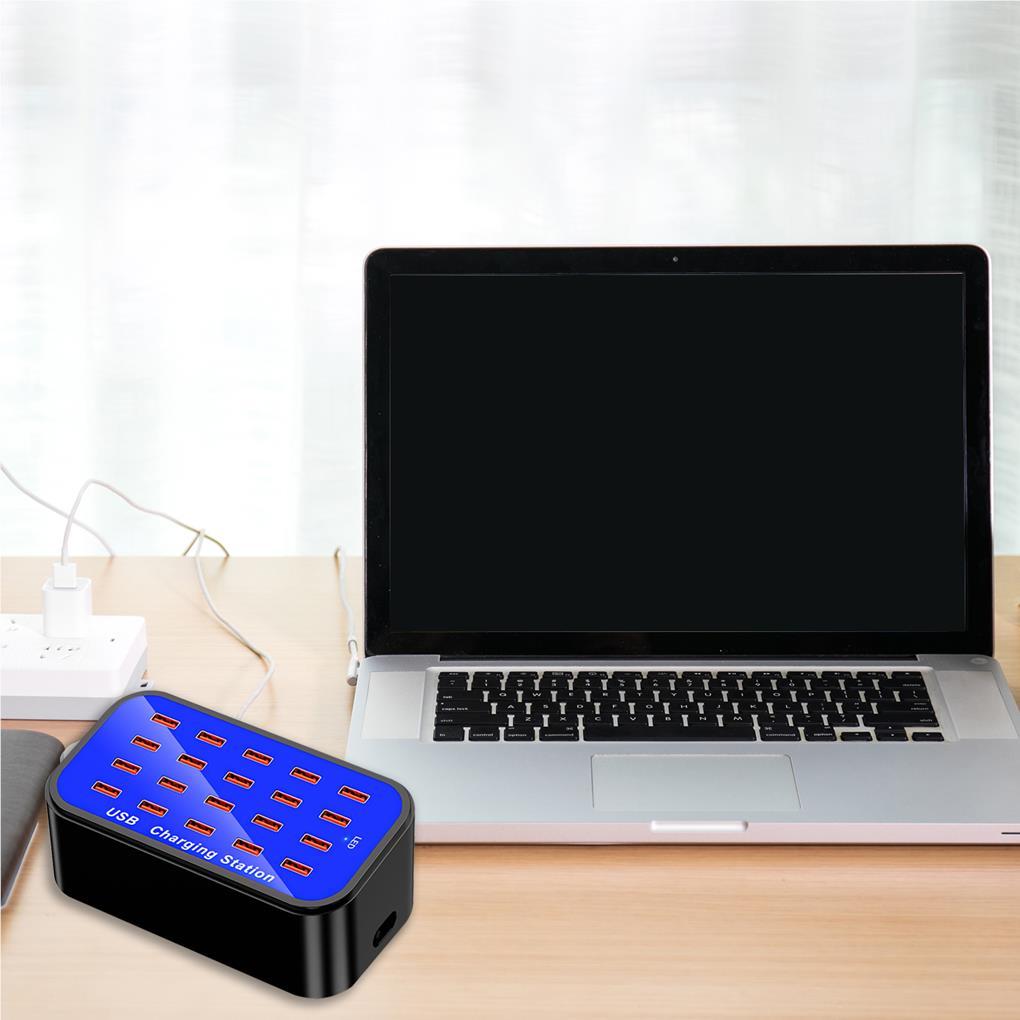 100W Universal 20 Ports Tablet Sạc điện thoại di động Trạm sạc thông minh tại nhà Phòng khách Phòng ngủ Bộ chuyển đổi USB
