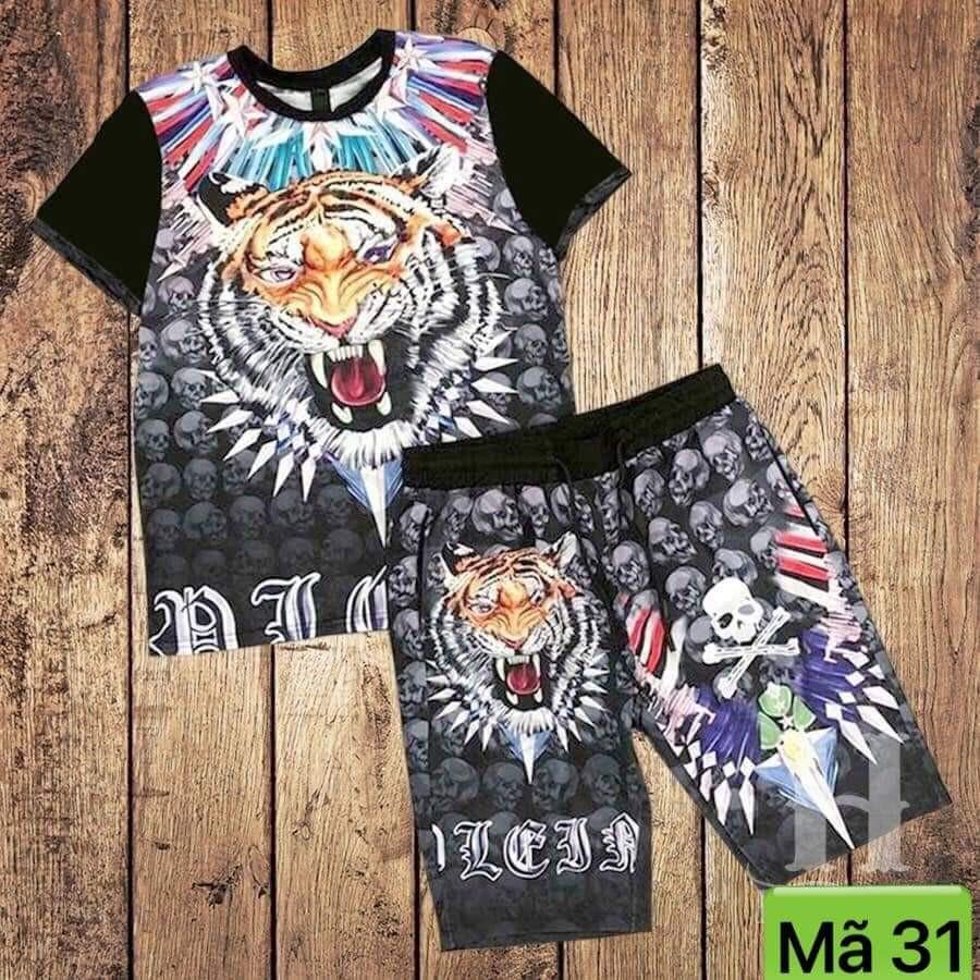 Bộ Thun Nam 3D Hổ Chất Thun Cotton Co Dãn 4 Chiều (hàng như hình)