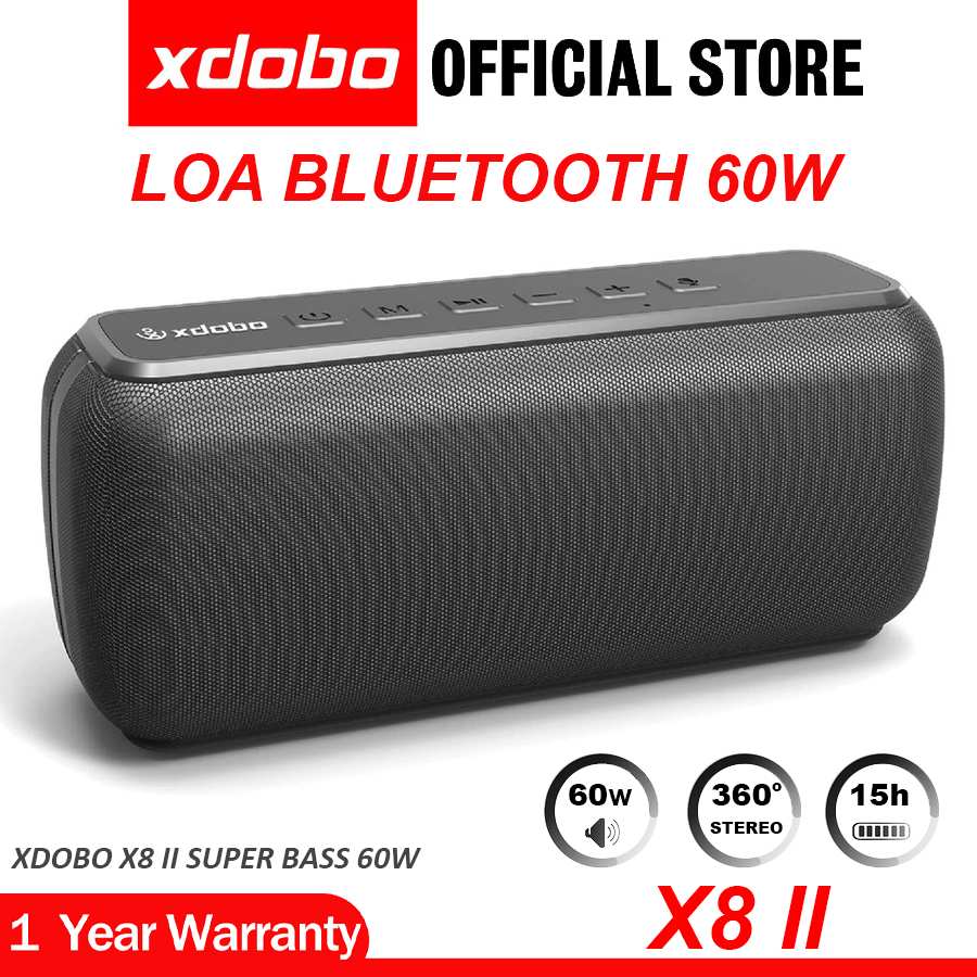 Loa Bluetooth 5.0 Xdobo X8 II Công Suất 60W, Loa Di Động Ngoiaf Trời Chống Nước IPX5, Hỗ trợ 3 chế độ phát Bluetooth/Thẻ TF/AUX - Hàng chính hãng