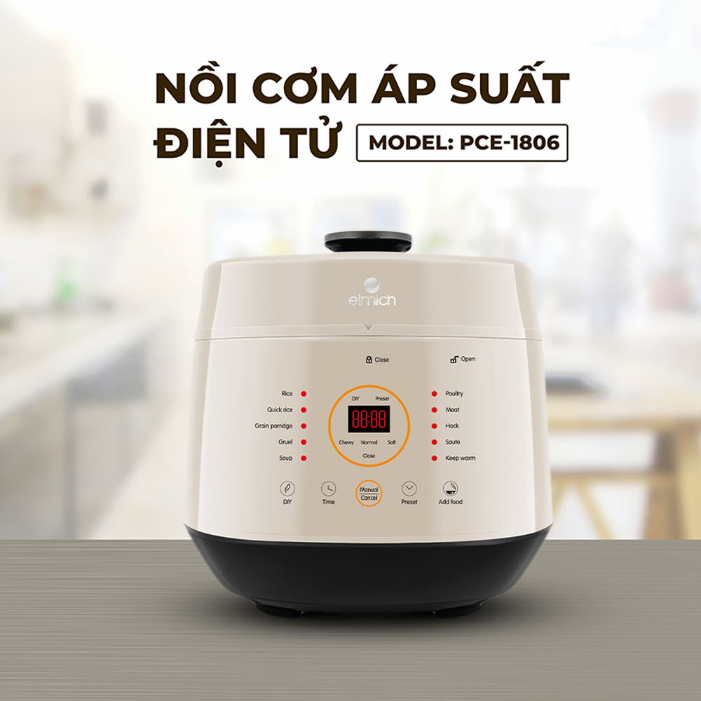 Nồi cơm áp suất đa năng Elmich PCE-1806 - Hàng chính hãng