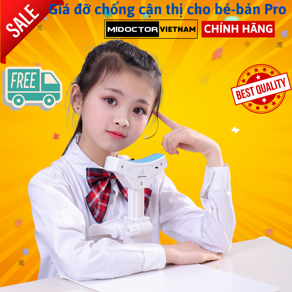 Giá Đỡ Cằm Chống Cận Thị Cải Tiến PRO Dụng Cụ Chống Gù Hỗ Trợ Ngồi Thẳng Lưng Tặng 3 Con Cá Heo Luyện Chữ Hãng miDoctor0