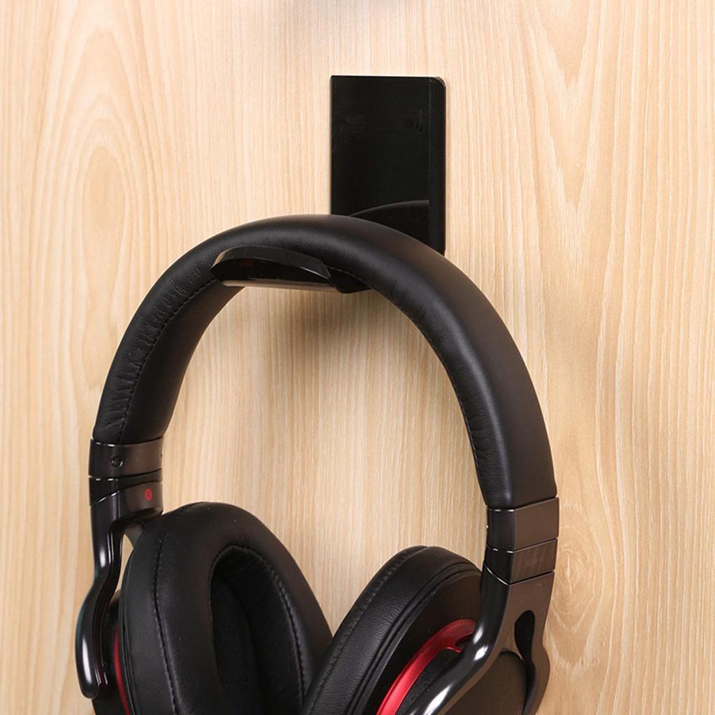 4x Wall Mount Headphone Display Stands Mount with Cable Clip 7.8x4.5x6.5cm