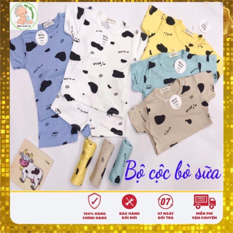 Bộ cộc tay cho bé . Quần áo trẻ em . Bộ Bò Sữa - chất thun lạnh đẹp cực mát