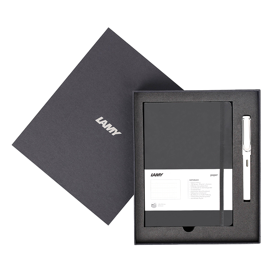 Gift Set Lamy Notebook A5 Softcover Black + Lamy Safari White - GSNSa006