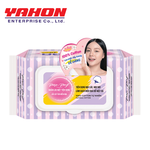 Combo 3 Bao Khăn Lau Mặt Tiện Lợi POP-PUF 100% Cotton, 40 Miếng/Bao