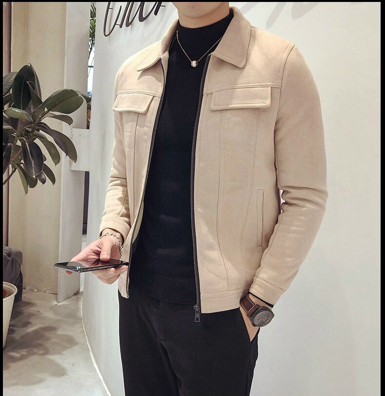 ÁO KHOÁC DA ĐỘN NAM PHỐI 2 TÚI