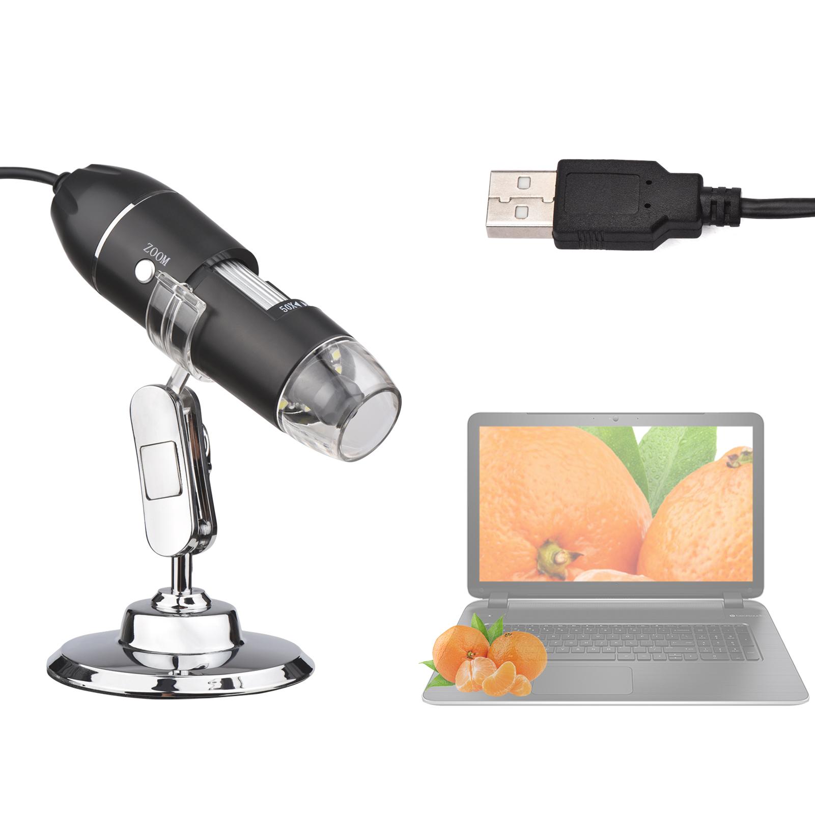 1600X USB Portable Mini Electronic Microscope Handheld Digital Magnifier for Laptop Plant Observation Industrial Test