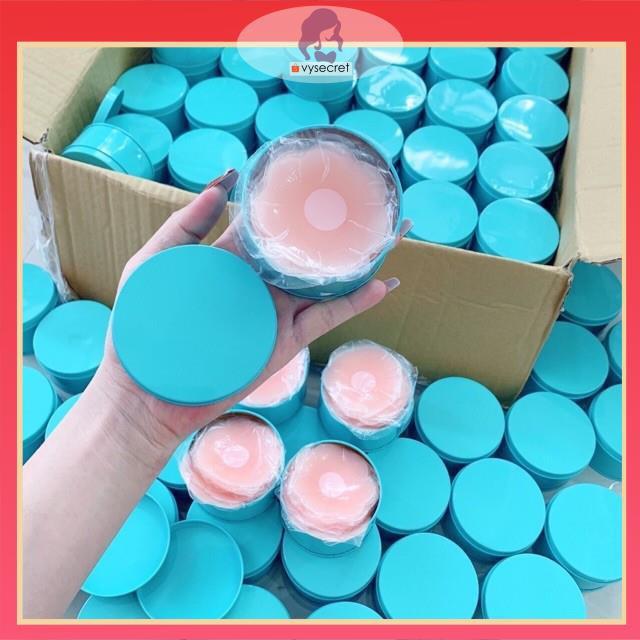 Miếng dán ngực silicon cao cấp chống tụt sét 5 đôi hàng cao cấp hộp sắt.
