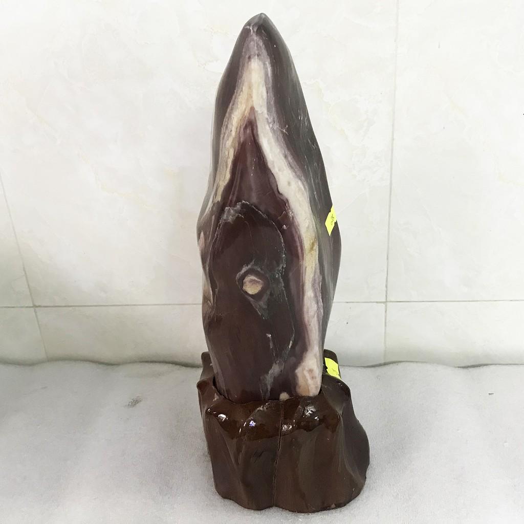 Cây đá tự nhiên màu đỏ cho người mệnh Thổ và Hỏa cao hơn 31 cm nặng 3kg màu đỏ mận chín