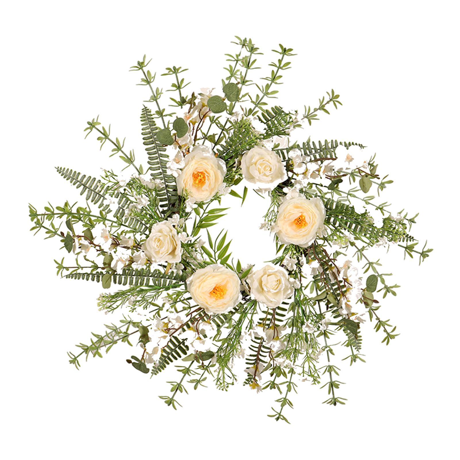 Artificial Silk Flower Wreath Garland for Farmhouse Garden Decorative Accessories Wedding Baby Shower Party Decor