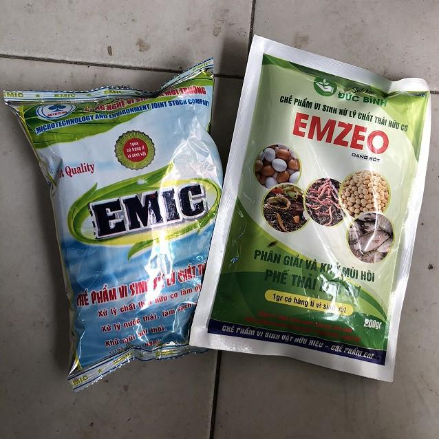 Chế phẩm ủ phân EM Emic + Chế phẩm vi sinh EMZEO khử mùi hôi, bộ đôi ủ phân hữu cơ hoàn hảo