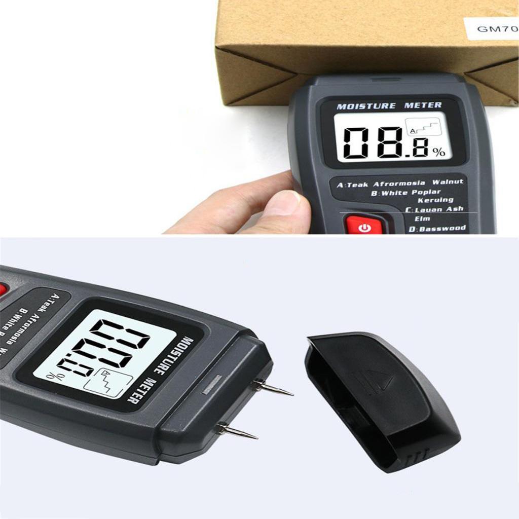 Digital Wood Moisture Meter Damp Meter 0-99% Wood Humidity Tester Detector