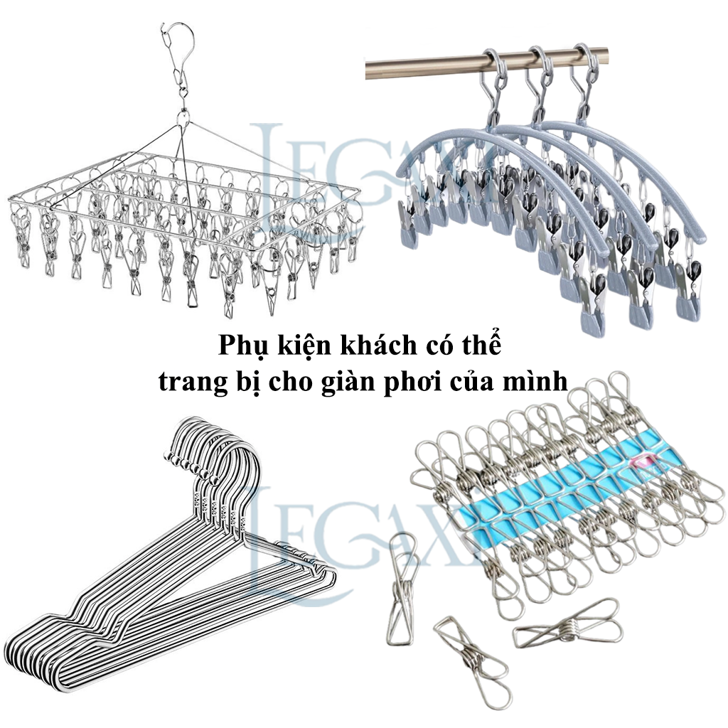 Sào Phơi Đồ Tự Động, Giá Treo Quần Áo Có Quạt Sấy Khô Đèn LED Khử Trùng Tia Cực Tím Remote Gắn Trần Legaxi